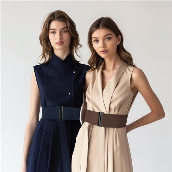 Women Wide Waist Corset Belt Cinch Belt Black - Picture 2 of 4